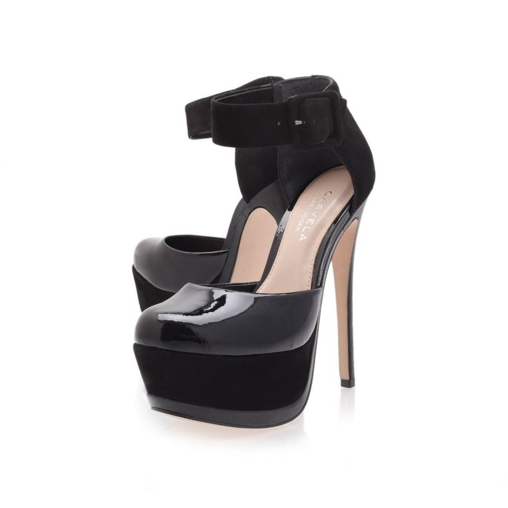 🚫 Sold 🚫38 Carvela Kurt Geiger black platform 6" stilettos Selfridges London,
